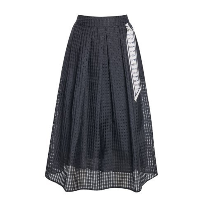 (백화점 정품) JJ지고트 오간자 체크 볼륨 스커트+스카프 GR6N0SK641