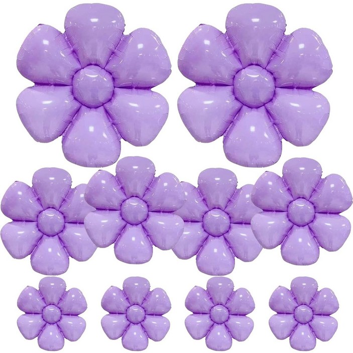 데이지 풍선, 생일 새해 결혼식 파티 장식 풍선 1세트, 20개, 보라색 데이지