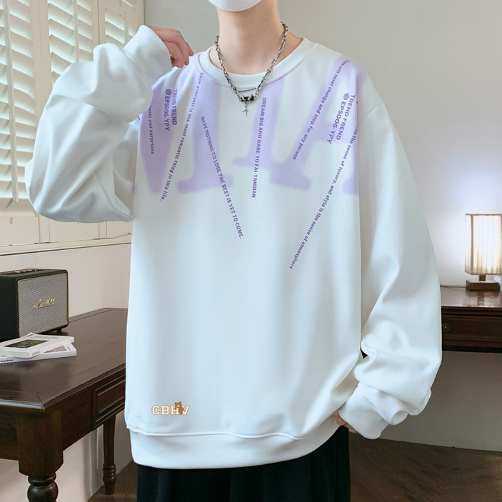CBHV  봄 남성 오버핏 빅사이즈 레터링 라운드넥 맨투맨 데일리 캐주얼