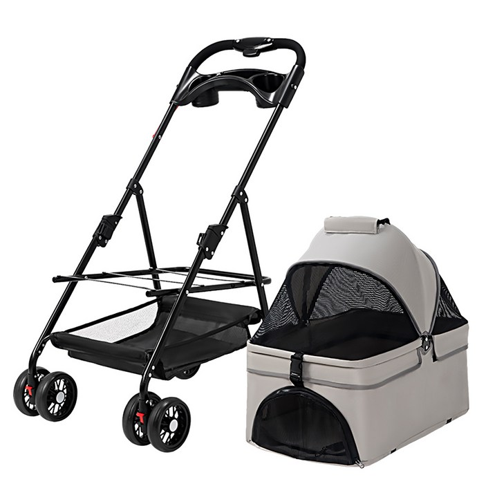 민트스쿨 반려동물 유모차 원터치 접이식 분리형