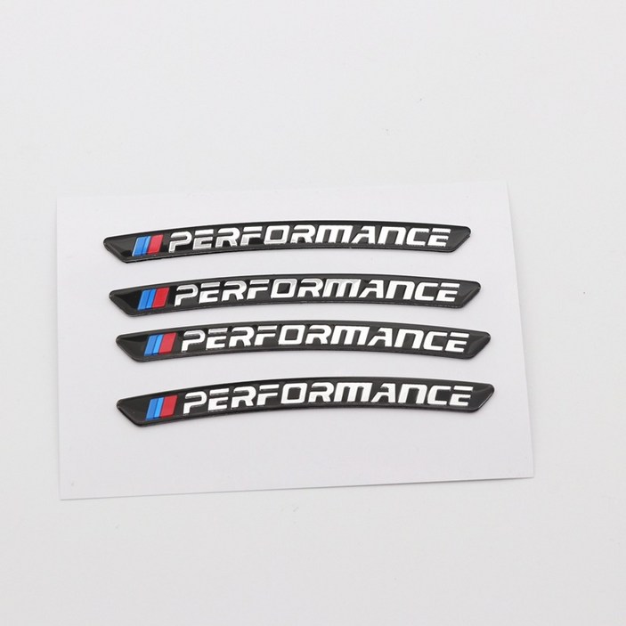 알루미늄 스크래치 기스 보수 휠가드 포인트 휠 스티커 벤츠 BMW 아우디 4PC 세트, 1세트, M 퍼포먼스 블랙 신형