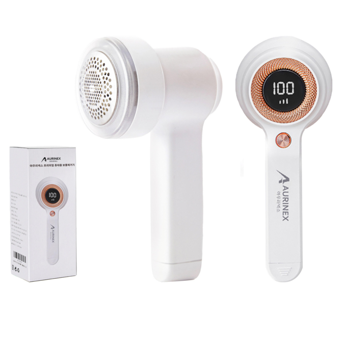 아우리넥스 프리미엄 강력한 6중날 세탁소용 보풀제거기, 화이트