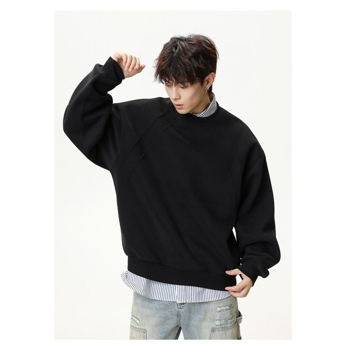 POMTOR 남녀공용 오버핏 빅사이즈 맨투맨 봄 가을 베이직 맨투맨 여자 맨투맨 남자 맨투맨