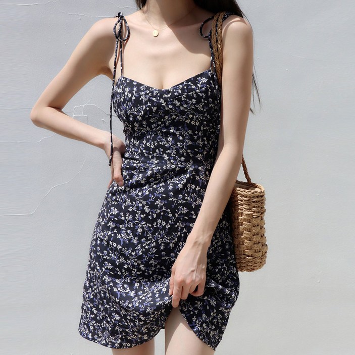 지니우우 J0204A 어깨끈 조절 뷔스티에 미니원피스