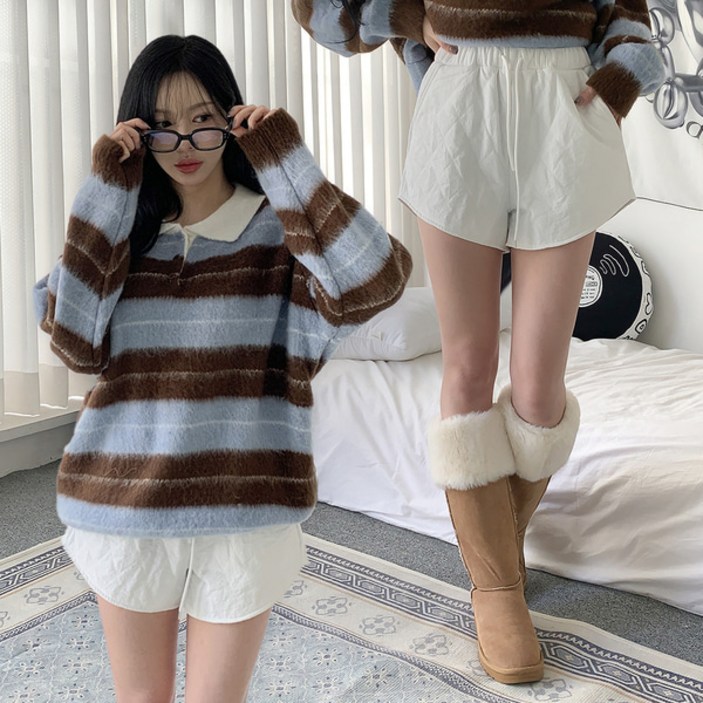 [고퀄리티/3col] 바잉 누빔 퀼팅 밴딩 3부 반바지 숏팬츠