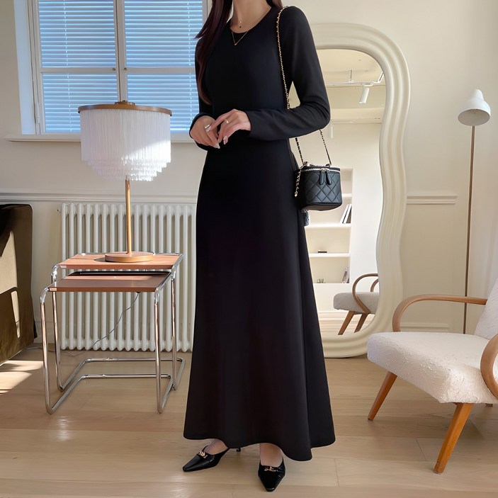 세이스타일 기모 니트 A롱 원피스 빅사이즈 포함