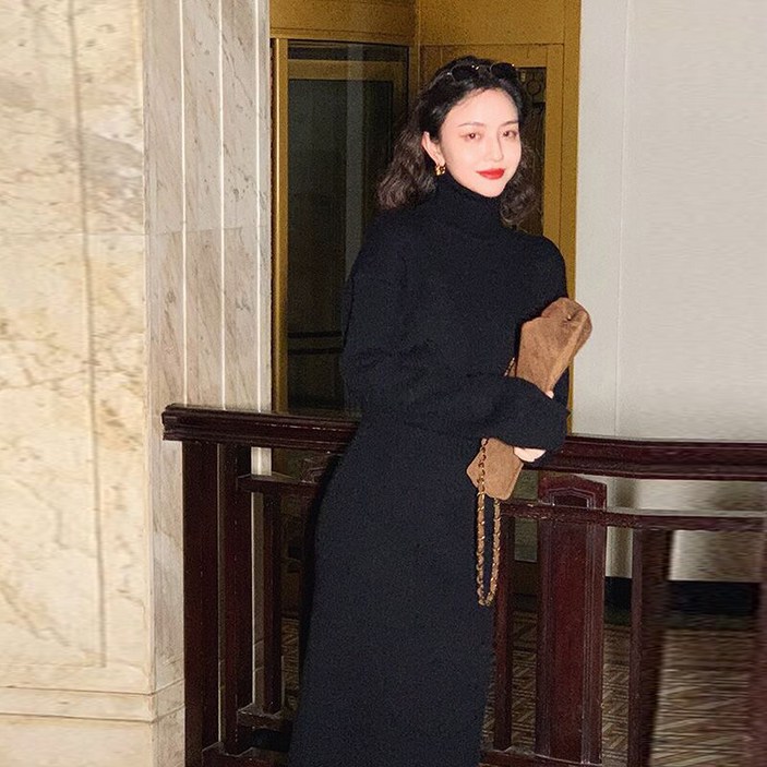터틀넥 니트 원피스 터틀넥 니트 원피스