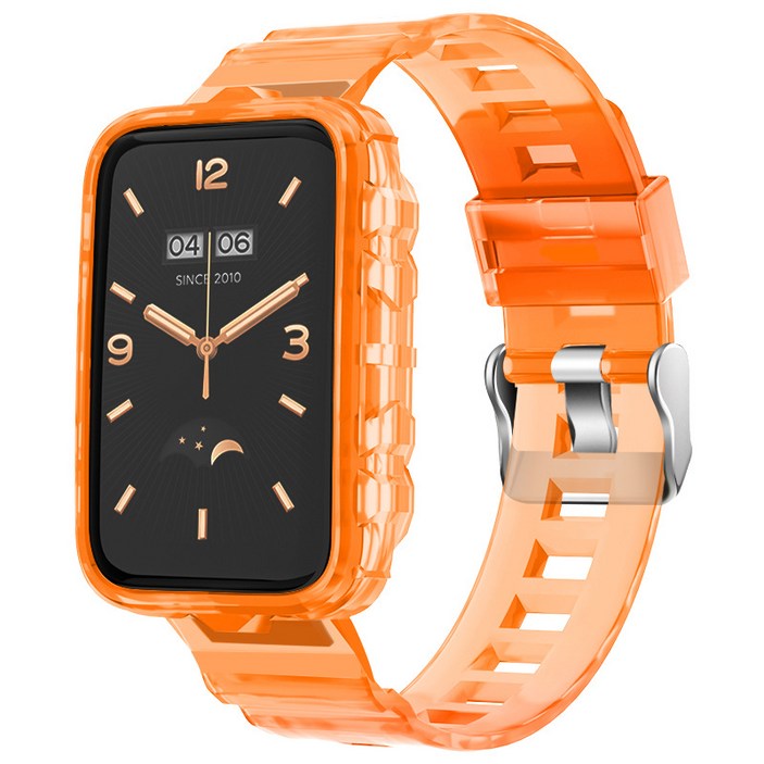 포유 실리콘 일체형 투명 샤오미 미밴드7 프로 전용 스트랩 시계줄 루프 밴드 줄