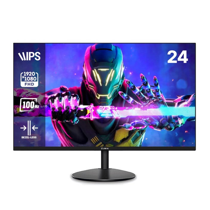 큐빅스 24인치 컴퓨터 모니터 FHD 100HZ 내장스피커 탑재 게이밍 사무용 CX-240F100 무결점