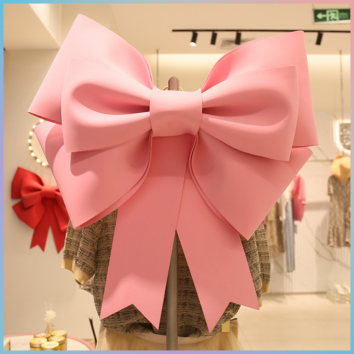 리본테라스 대왕리본 3라인 레이어드 DIY 리본재료 장식품 이벤트 선물용 파티 웨딩카, 1개, 핑크