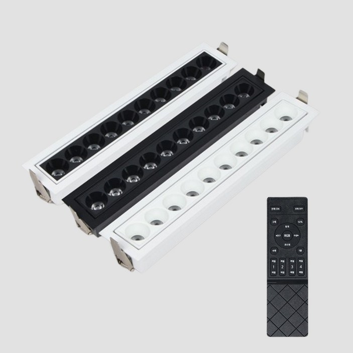LED 디밍 멀티 슬림사각 매입등 10구 20W 리모컨별도 플리커프리 각도조절, 1개, 화이트블랙 LED 디밍 멀티 슬림사각 매입등 10구 20W 리모컨별도 플리커프리 각도조절, 1개, 화이트블랙