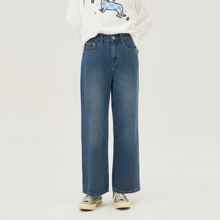 베네통 부클 와펜 쉐브론 데님 팬츠BADP10511IN