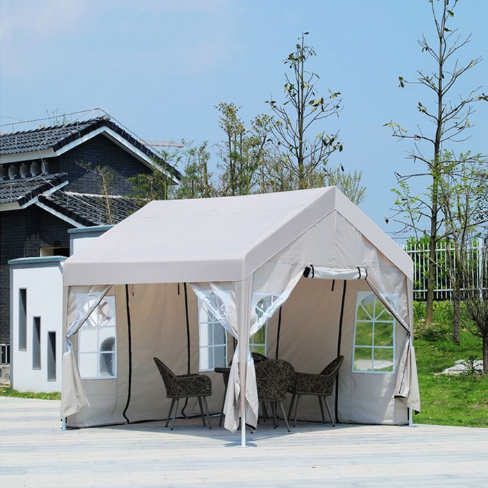 캐노피 천막 텐트 몽골 캠핑 야외용 포장마차 옥상 테라스 바람막이 접이식 - 바이샵