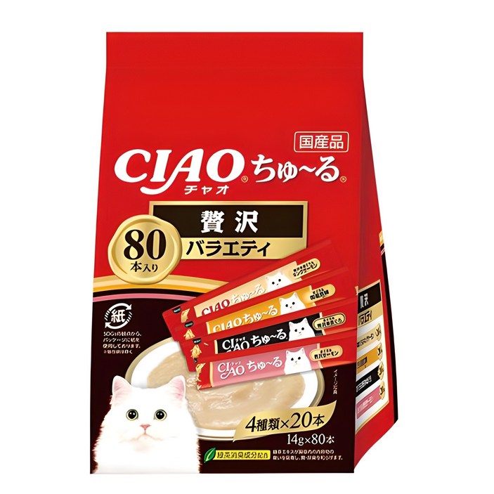 이나바 챠오츄르 제이타크 버라이어티 짜먹는 간식 80p, 참치, 1.12kg, 1개