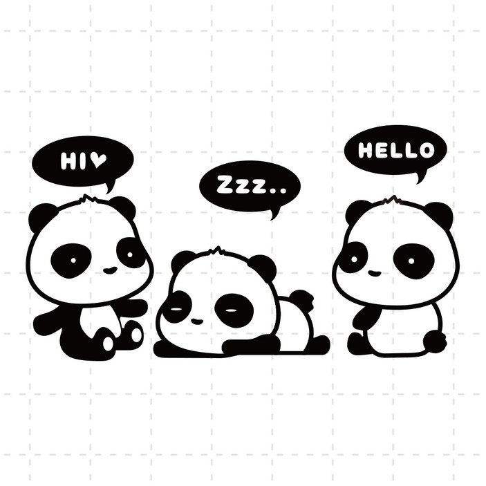 희망 11 아기 판다 곰 차량 데코 스티커 차량스티커 데칼