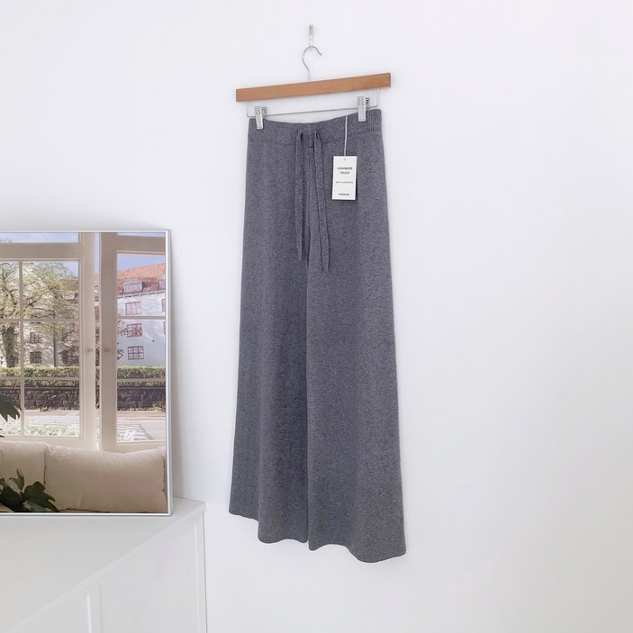 더마르 [3가지기장] 캐시미어 터치 겨울 일자 와이드 여성 니트팬츠