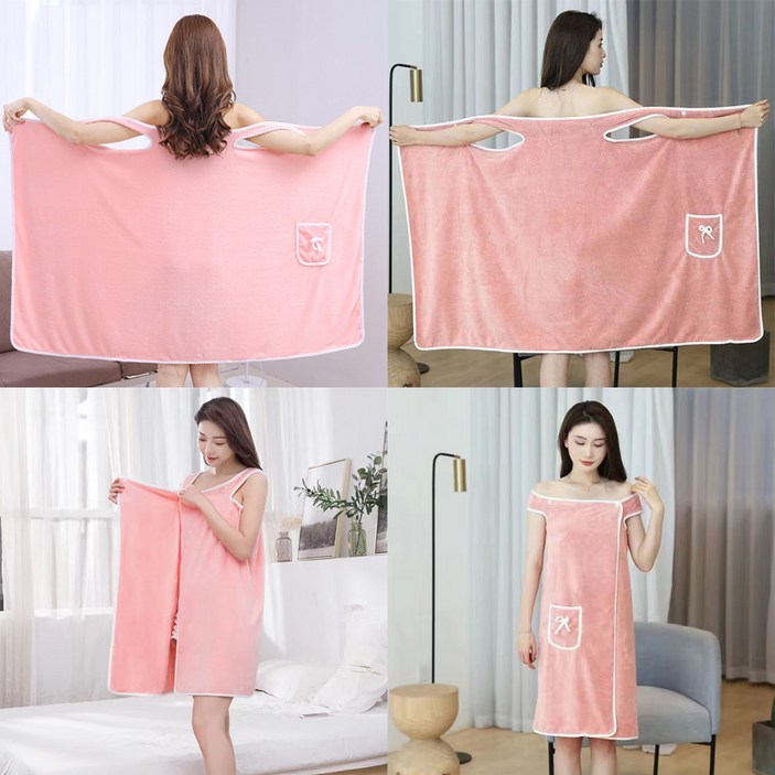 퀵흡수 극세사 숄더 샤워타올가운 골프라운딩 샤워가운 목욕원피스