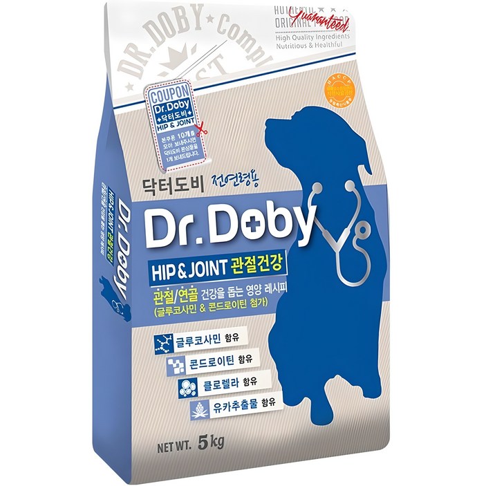 인터펫코리아 강아지 닥터도비 기능성 사료, 뼈관절강화, 5kg, 1개