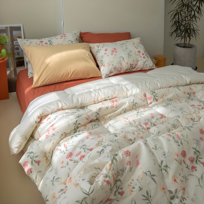 바자르 국내생산 모로코 광목워싱 차렵이불