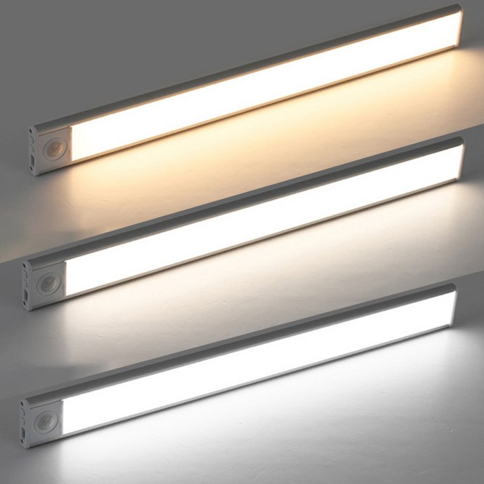 엘스토리몰 3색 변환 무선 센서바 자석 부착식 확산형 LED바 센서등 충전식 보조등 간접조명 C타입 4Size, 1개