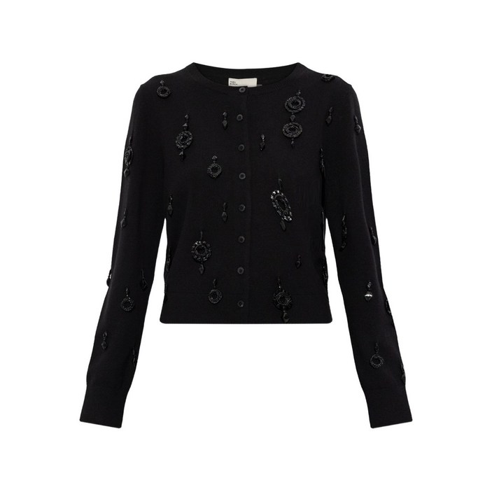 토리 버치 장식 버튼 클로저 스웨터