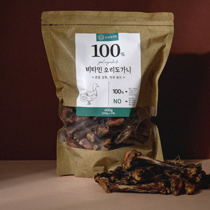 조선강아지 대용량 국산 수제간식, 비타민 오리도가니, 400g, 1개