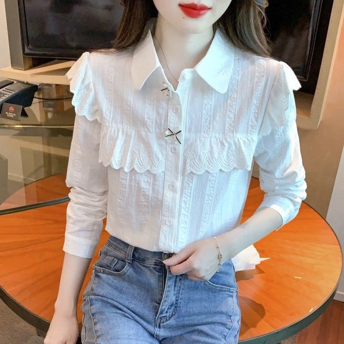 여성 베이직 셔츠 데일리룩 오피스룩 상의 긴팔 셔츠