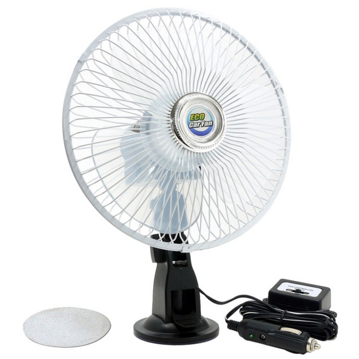 INR 에코카팬12V 24V 흡착식 차량용 선풍기, 8인치 24V2.5톤이상 화물버스중장비