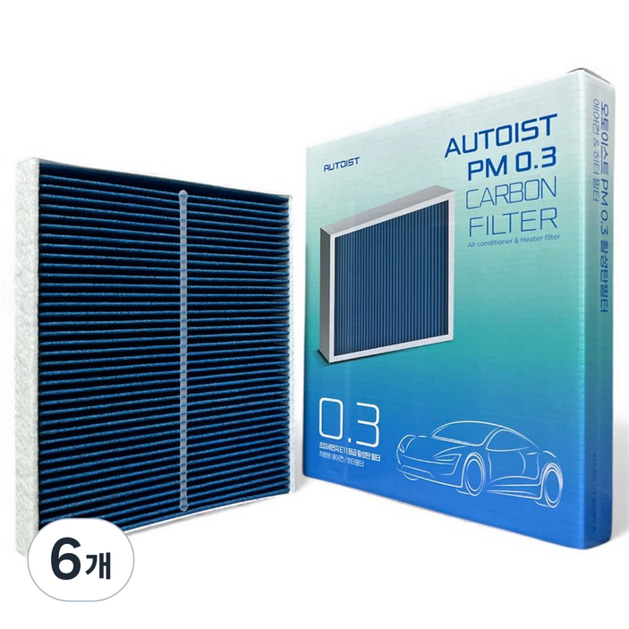 오토이스트 PM0.3 르노 SM3 SM5 SM7 활성탄 에어컨필터, 6개, S02