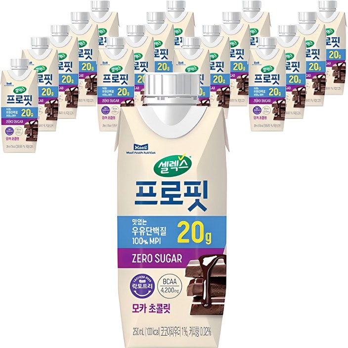 셀렉스 프로핏 우유단백질 드링크믹스 RTD 모카 초콜릿, 250ml, 18개 셀렉스 프로핏 우유단백질 드링크믹스 RTD 모카 초콜릿, 250ml, 18개