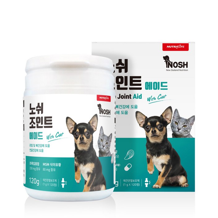 뉴트라라이프 반려동물 노쉬 영양제, 120정, 뼈관절강화, 1개