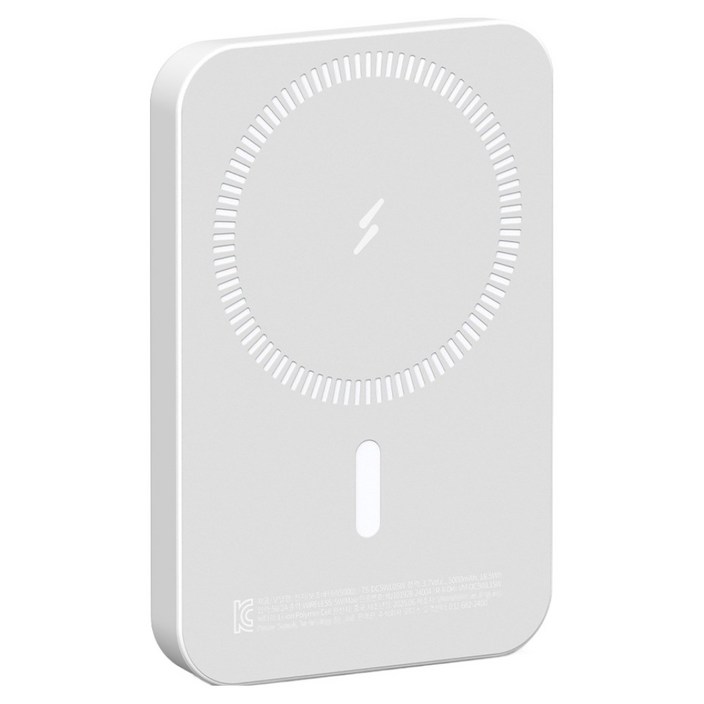 모디스 초경량 무선 충전 메탈링 포함 맥세이프 보조배터리 5000mAh, 화이트, TS-DC5WL05W