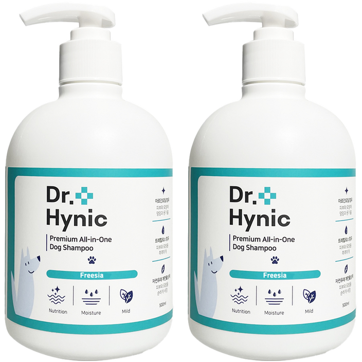 닥터하이닉 프리미엄 올인원 애견샴푸 프리지아, 500ml, 2개