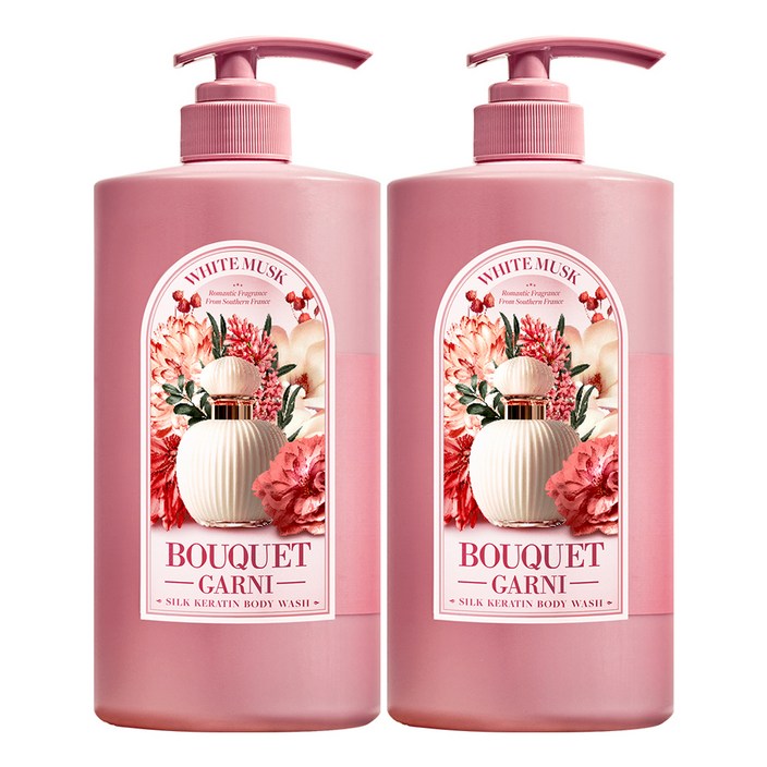 부케가르니 모이스처 바디워시 화이트머스크향, 1L, 2개