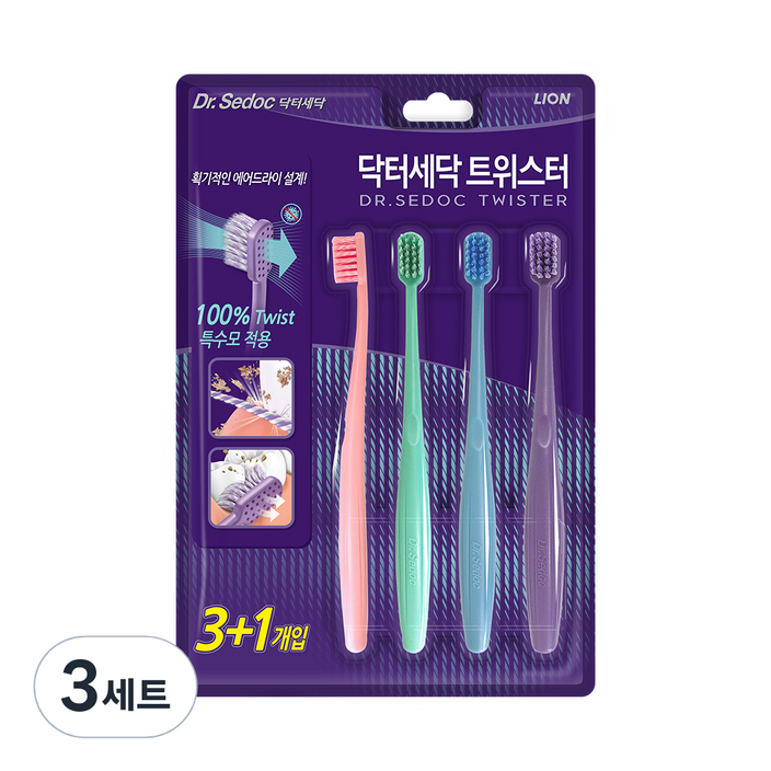 닥터세닥 트위스터 칫솔 4종 세트 닥터세닥 트위스터 칫솔 4종 세트