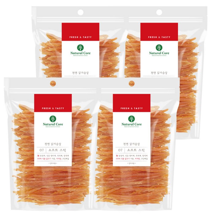 네츄럴코어 강아지 07 치킨 소프트 스틱 건조간식, 닭고기, 180g, 4개