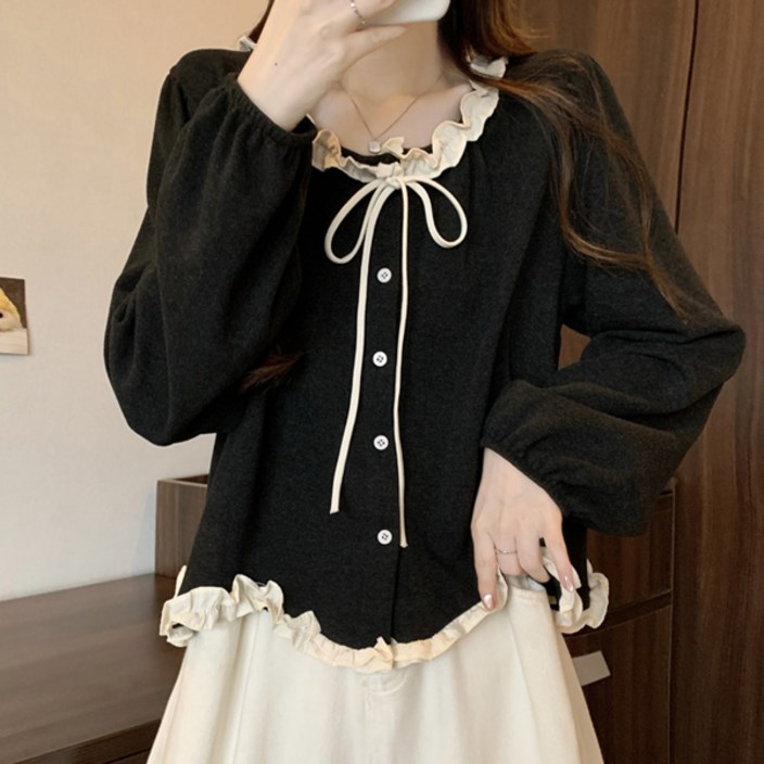 어썸풀 여성용 네라리움 리본 가디건 A26SPC120807