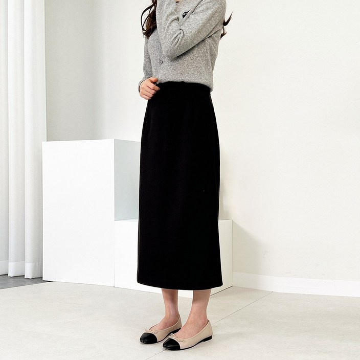 스윗타임 기모 리브레 롱스커트 S~3XL 빅사이즈 치마