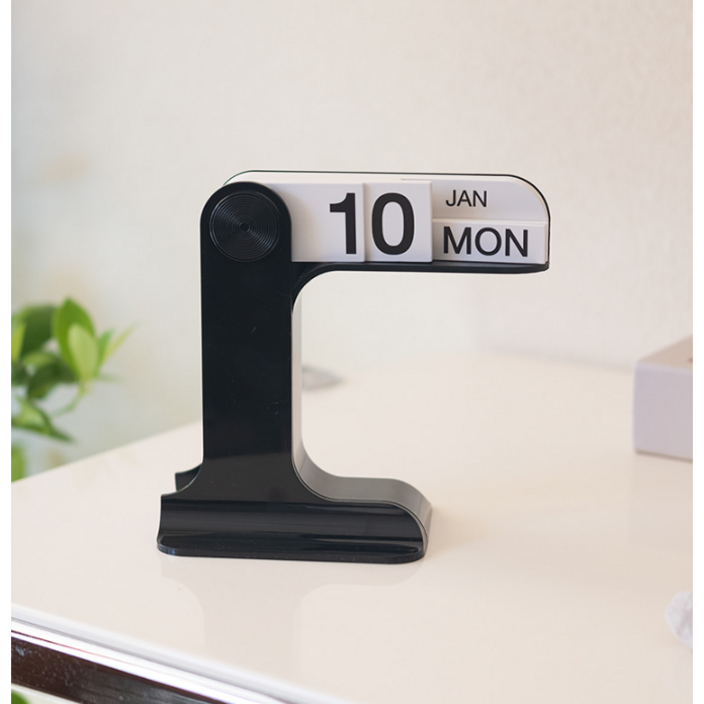 북유럽 감성 만년달력 탁상 캘린더 인테리어 소품, 1개, 블랙