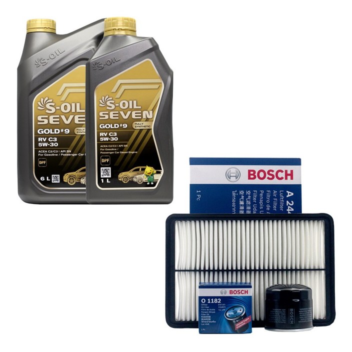 그랜드스타렉스 디젤 엔진오일 에스오일 세븐골드RV 5W30 7리터 보쉬 필터 세트