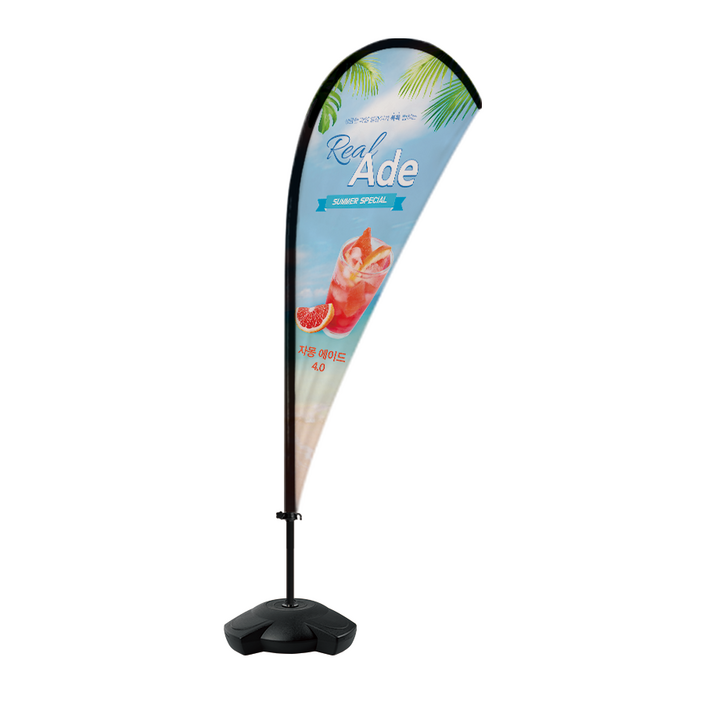 윈드 배너 플라잉 입간판 행사 카페 식당 실외 거치대 F타입(출력물별도) 당일배송, 1개, 스파이크SET