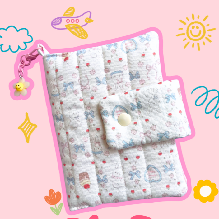 해피토핑 토끼 다이어리커버 화이트 패브릭 북커버 A5, 1개