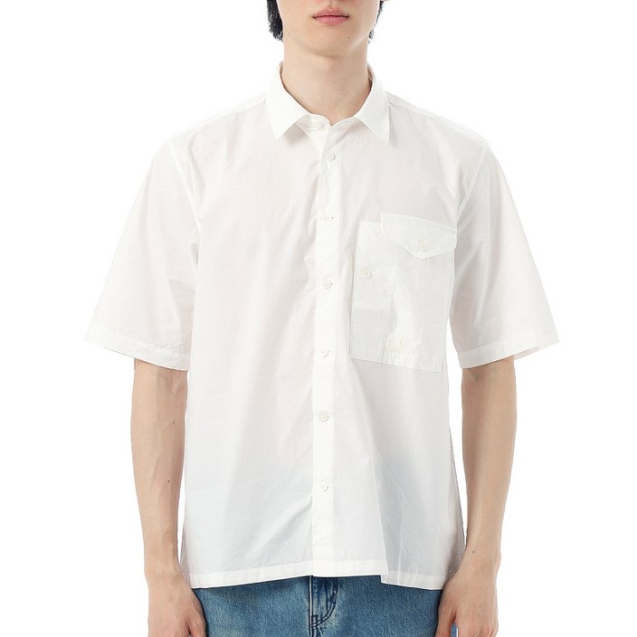 공식정품 CP컴퍼니 반팔티 CP COMPANY 25SS Popeline Short Sleeve Shirt (18CMSH249A 005328G 103) (포플린 숏 슬리브 셔츠)