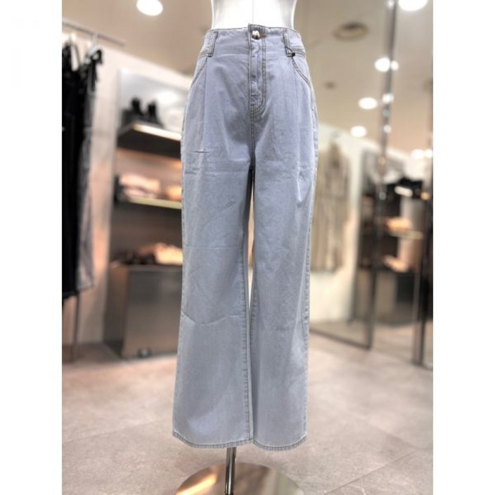 에고이스트]레터링 프린팅 핀턱 와이드 데님팬츠 EQ2ODP12