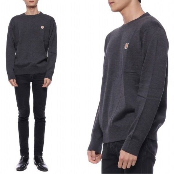 백화점출고 메종키츠네 22FW 남성 폭스헤드 울 니트 FM00528KT1036H19022F