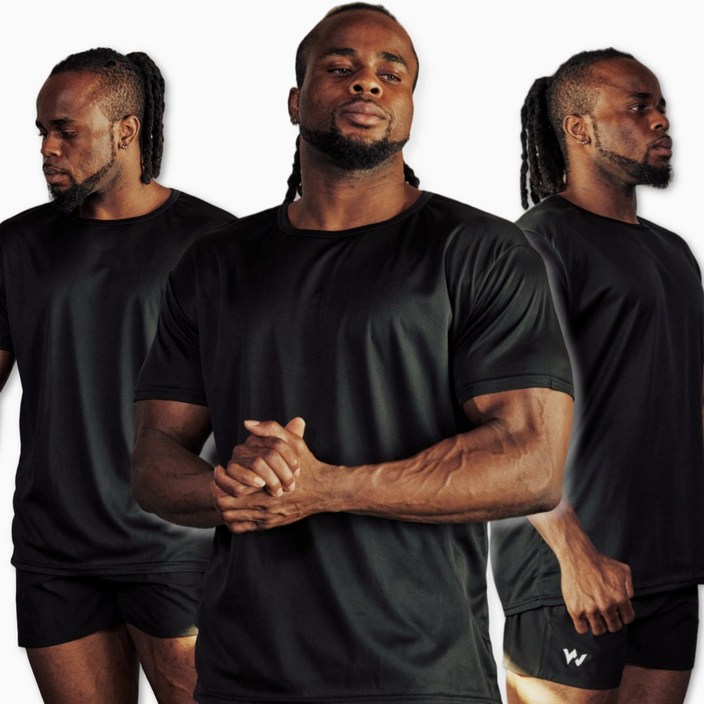 1+1+1 윈어블 남여공용 무지 기능성 쿨 반팔 티셔츠 3P