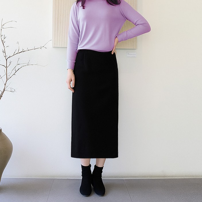 롱/아담핏 선택 밍크퍼 융치마 여성 빅사이즈 뒷트임 겨울용 스커트