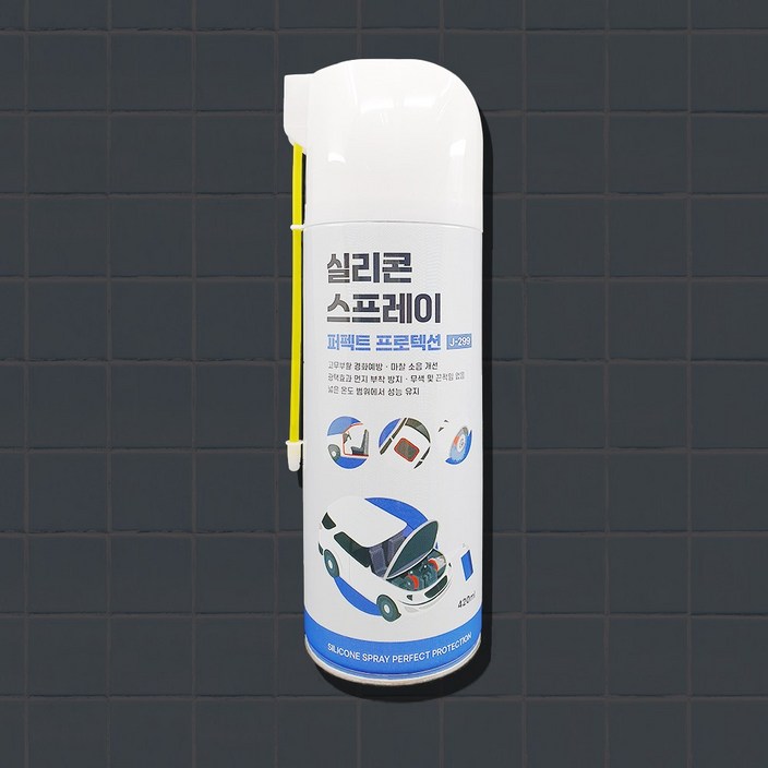 J299 실리콘스프레이 퍼펙트 프로택션 420ML 정우케미칼 고무보호제 플라스틱보호제 실리콘구리스 플라스특복원제 실리콘 노즐 일체형 윤활제, 1개