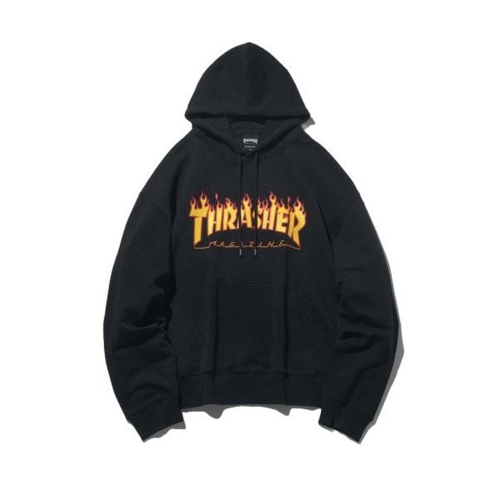 트래셔 THRASHER 기모/논기모 플레임 로고 후디 블랙 매장정품 227192