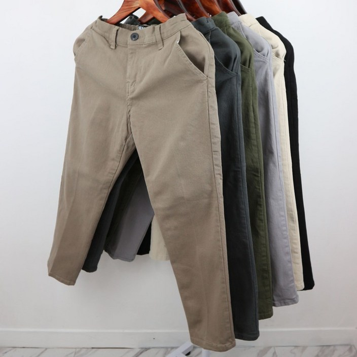 [피롯] 남자 테이퍼드 슬림핏 밴딩 치노팬츠 빅사이즈 데일리 스판면바지